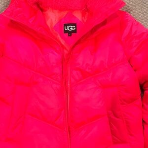 UGG Women's Vibrant Pink Puffer Coat